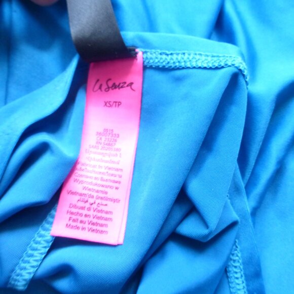 LA SENZA bright blue silky satin halter babydoll slip dress - Picture 9 of 10